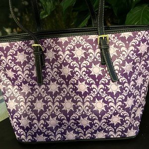 Tangled Style Coated Vegan Leather Handle Purse Tote Bag